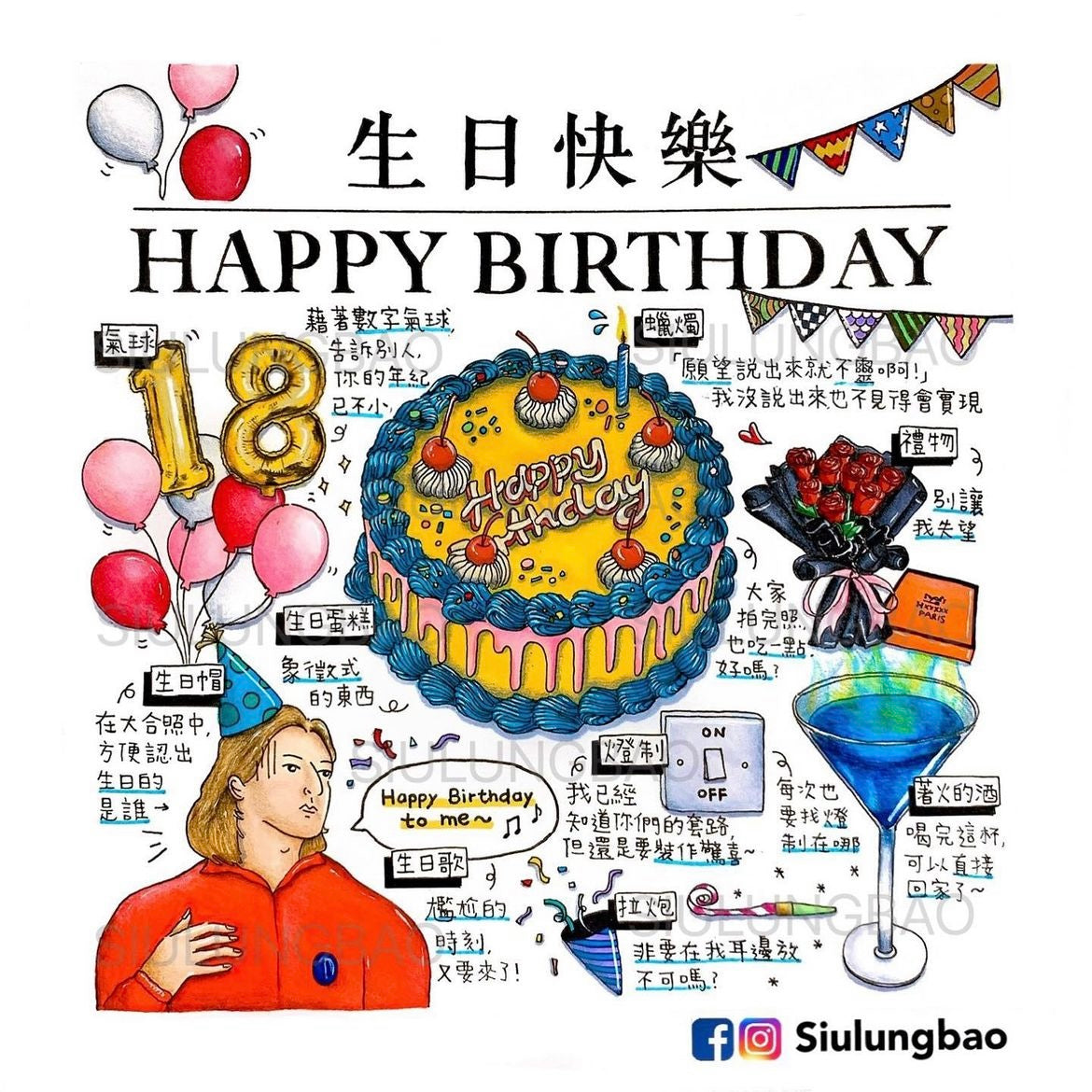 美食手帳 30cm x 30cm Art print (連紙框)