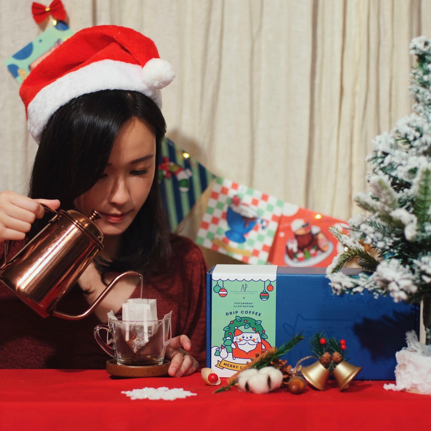 小籠貓 咖啡聖誕咭禮盒